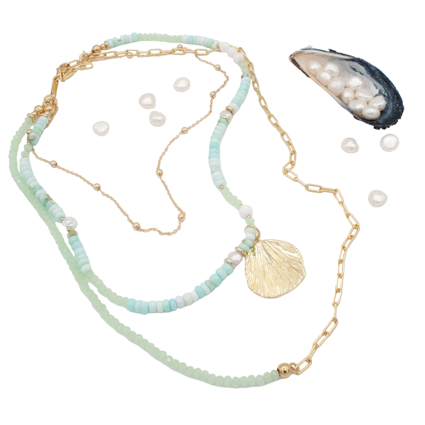 Grace Bay Peruvian Opal Necklace :: 14k Gold Filled