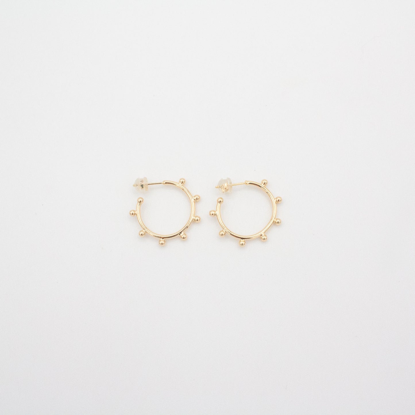 Helm Studded Hoop Earrings :: 18k Gold Filled