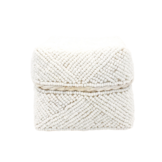 Bali Coastal Home Decor Box : White