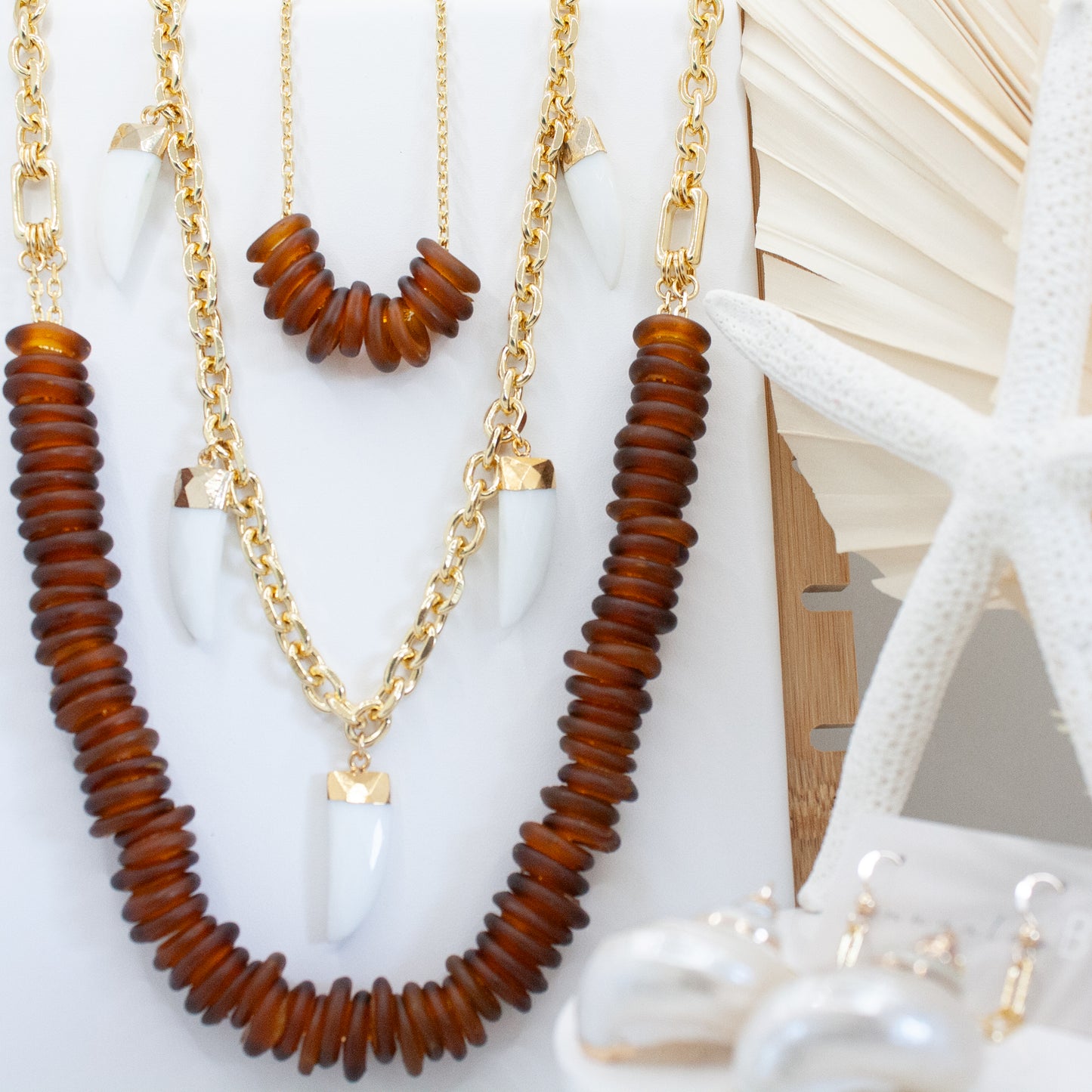 Maki Necklace - Amber :: 24k Gold Filled