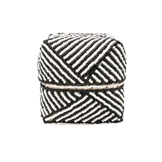 Bali Coastal Home Decor Box : Black/White