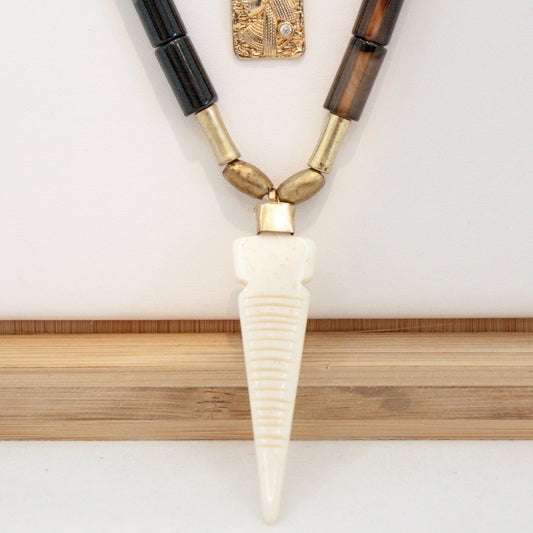 Black Agate + Bone Vahira Necklace