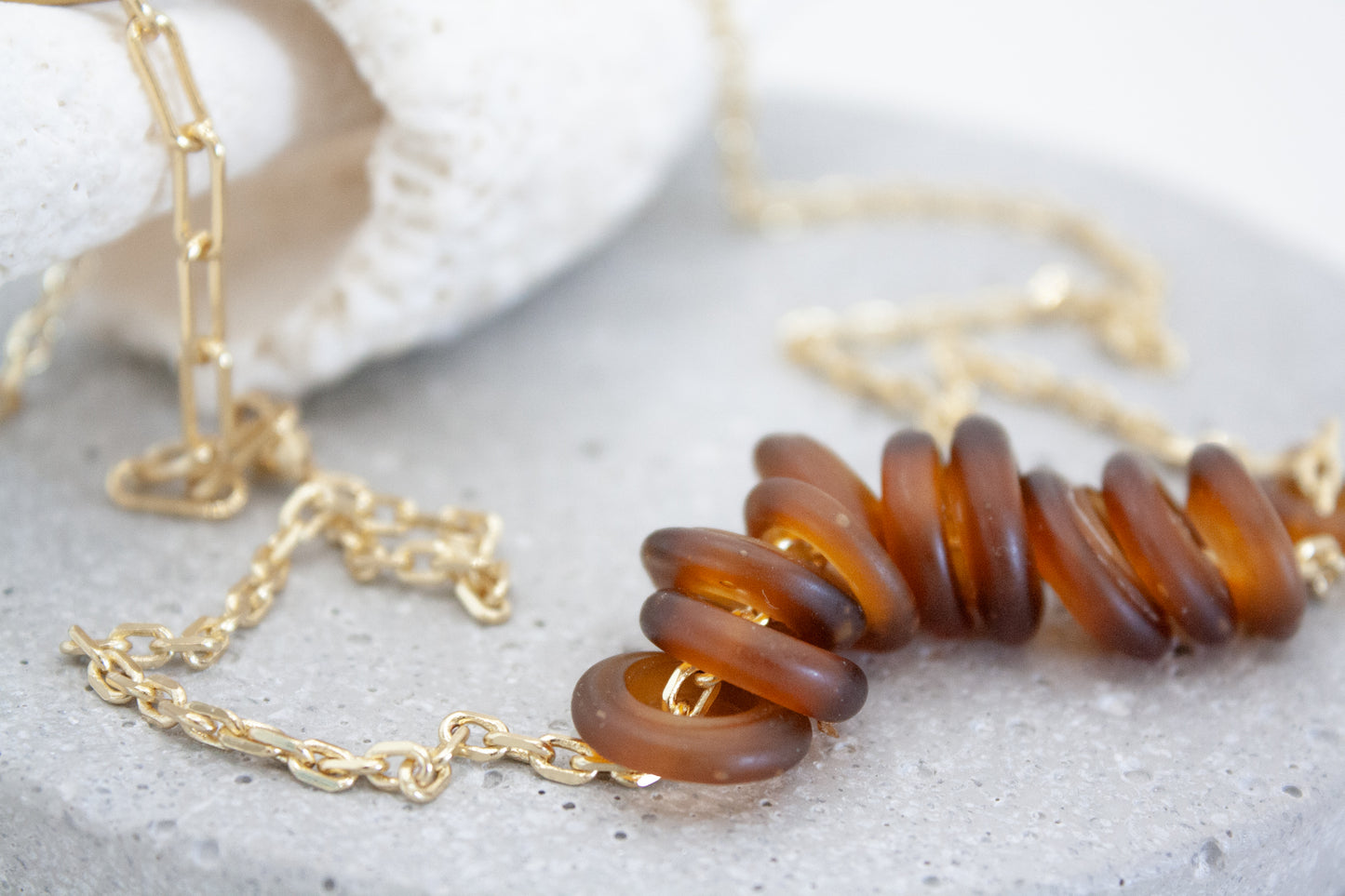 Maki Necklace - Amber :: 24k Gold Filled