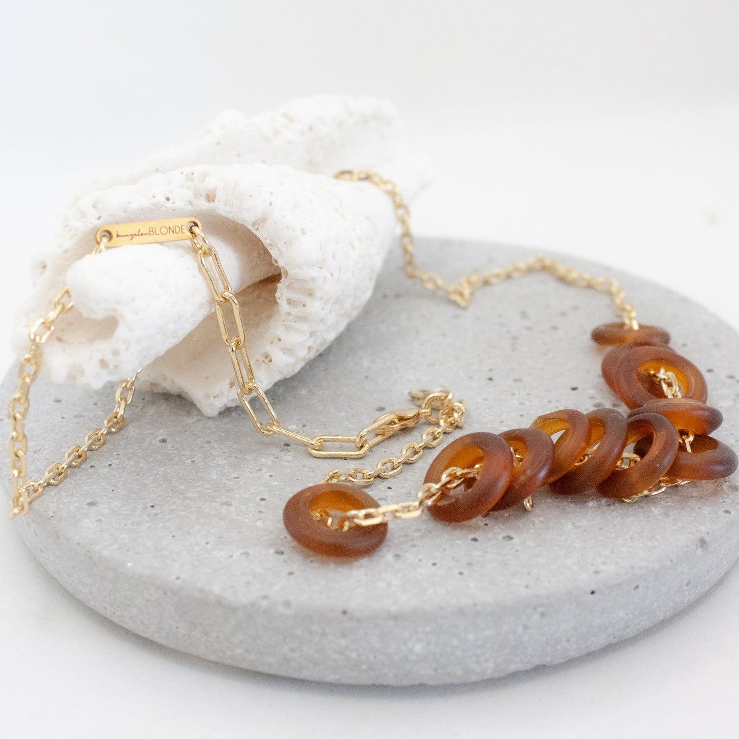 Maki Necklace - Amber :: 24k Gold Filled
