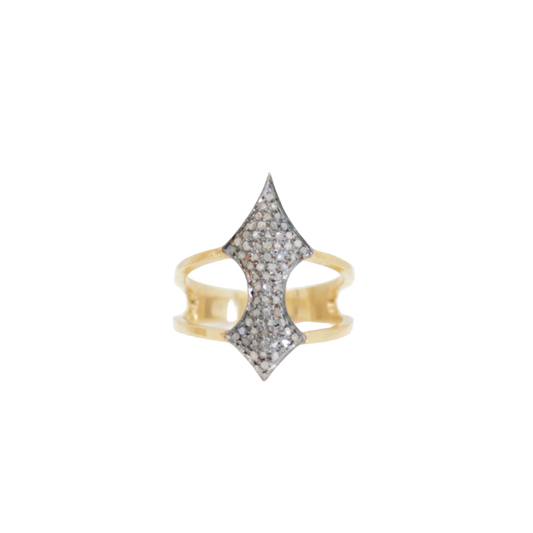 Pave Diamond Valyrian Shield Ring