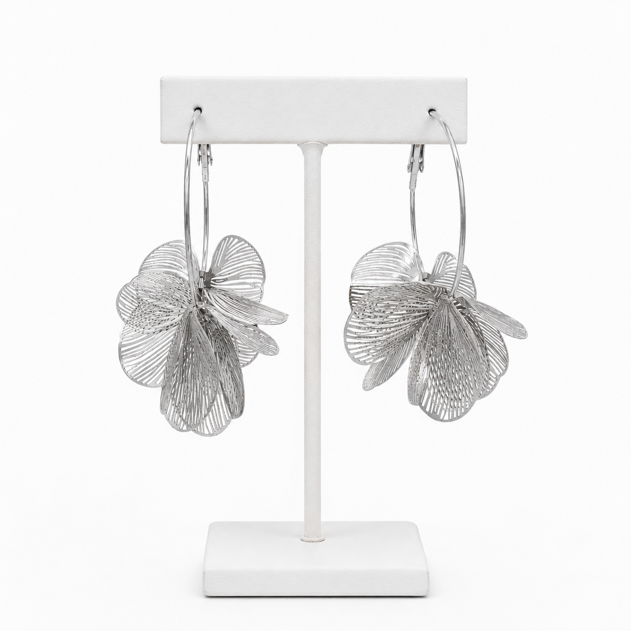 Island Bloom Hoops : Silver