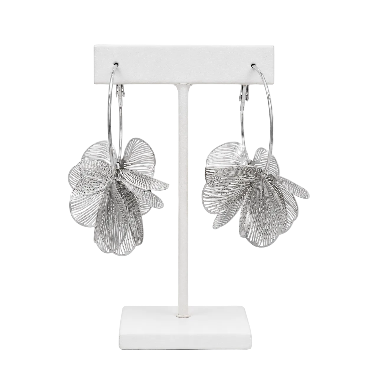 Island Bloom Hoops : Silver