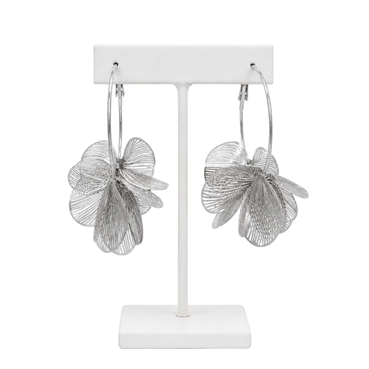 Island Bloom Hoops : Silver