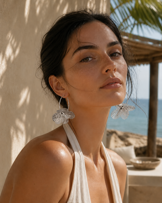 Island Bloom Hoops : Silver