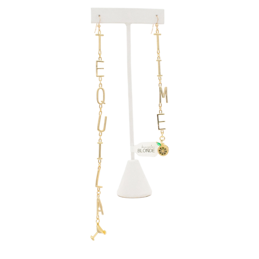 Tequila Time Letter Earrings :: 14k Gold Filled