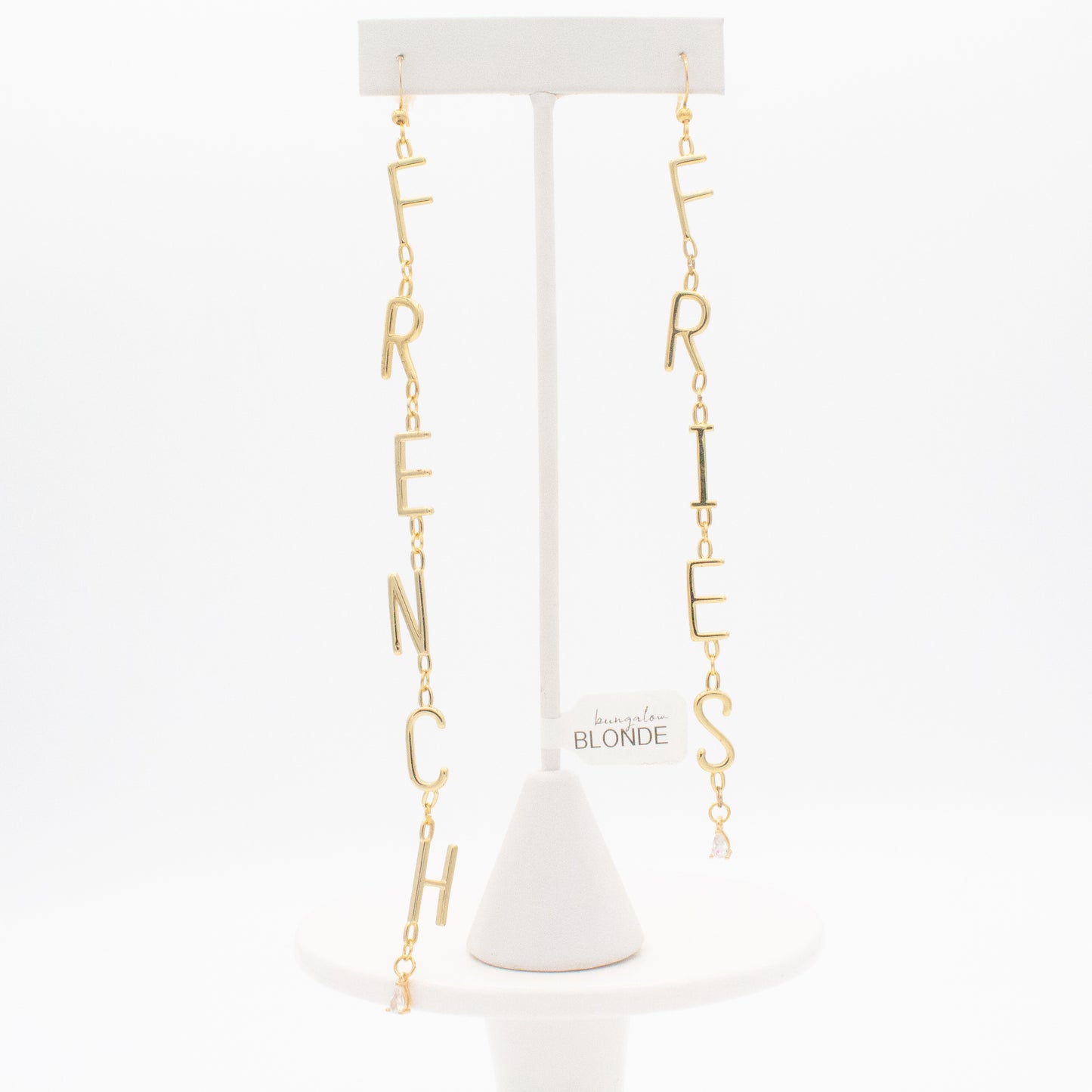 French Fries Letter Initial Earrings :: 14k Gold Filled