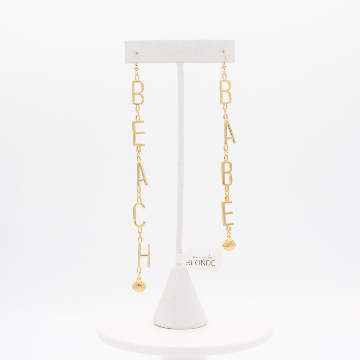Beach Babe Letter Earrings :: 14k Gold Filled
