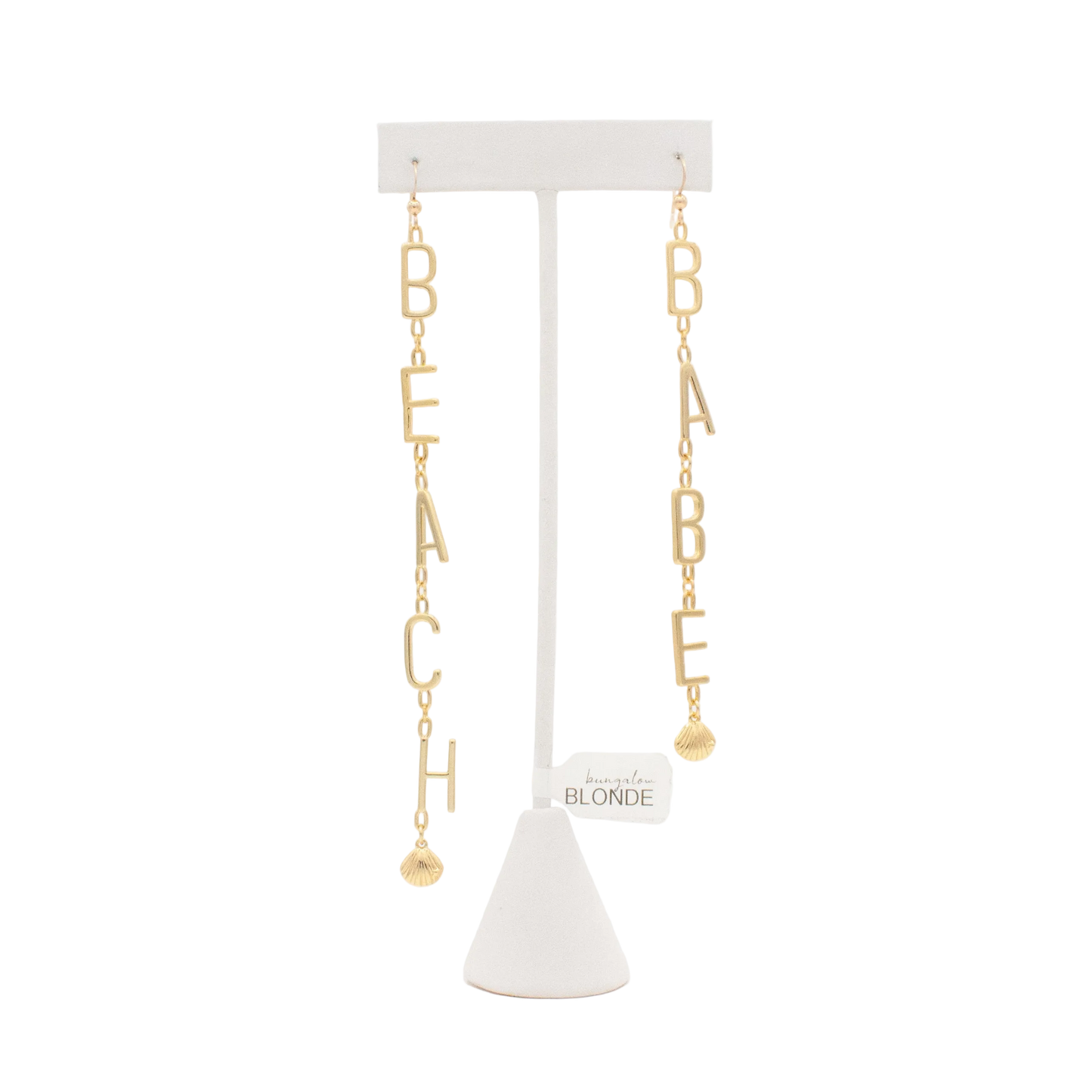 Beach Babe Letter Earrings :: 14k Gold Filled