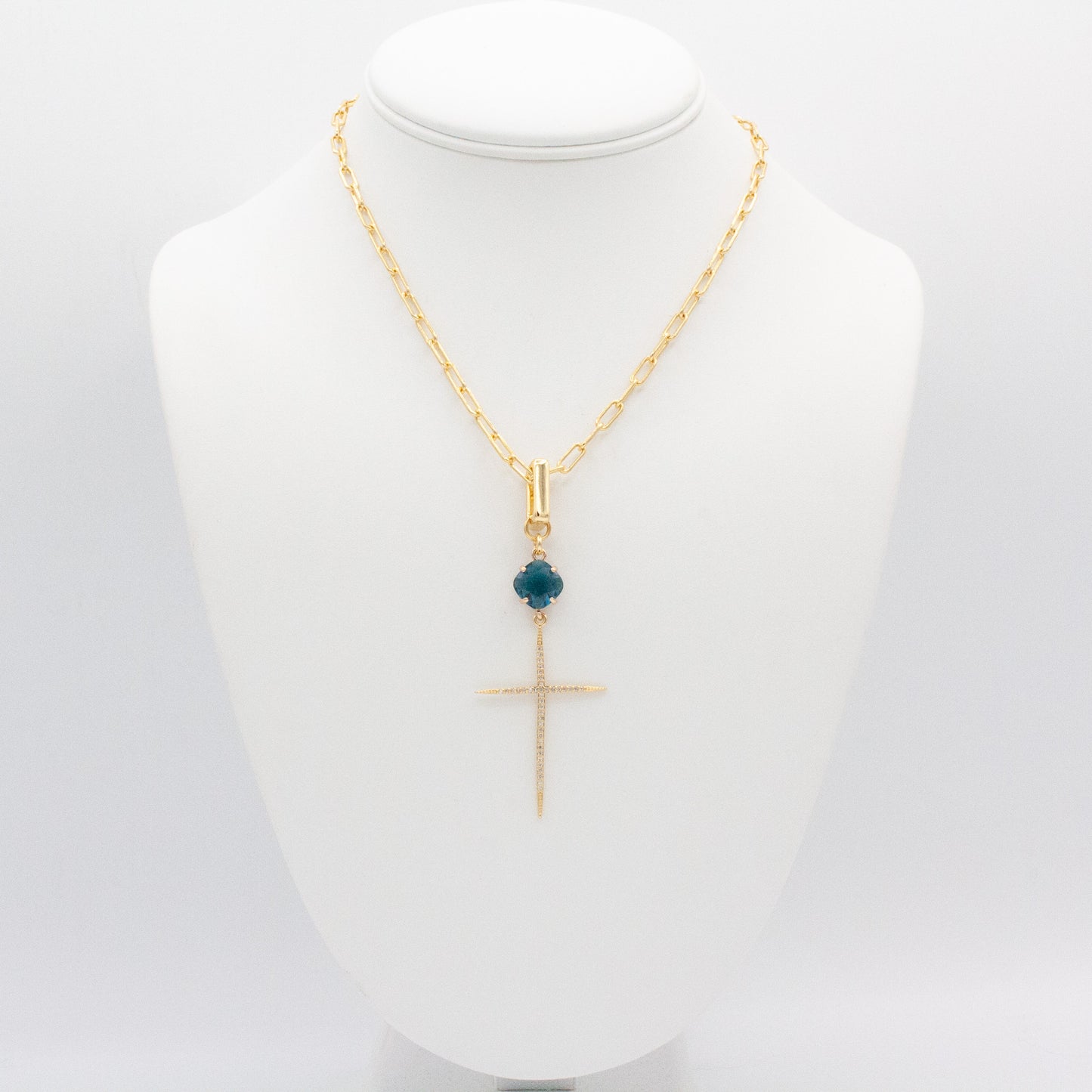 Santorini Cross Necklace :: 14k Gold Filled