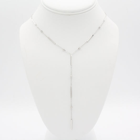 Pool Lounger Lariat Necklace : Silver