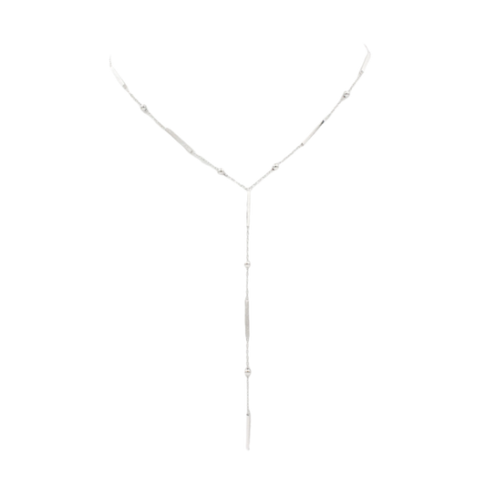 Pool Lounger Lariat Necklace : Silver