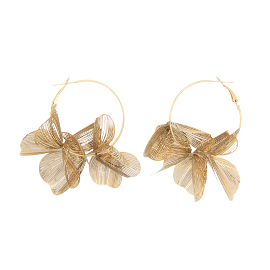 Island Bloom Hoops : Available in Gold Or Silver