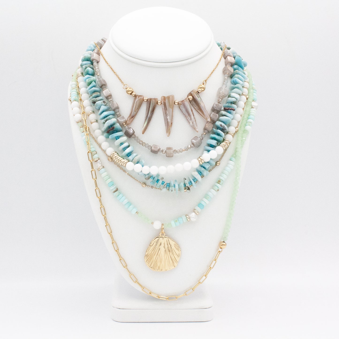Grace Bay Peruvian Opal Necklace :: 14k Gold Filled