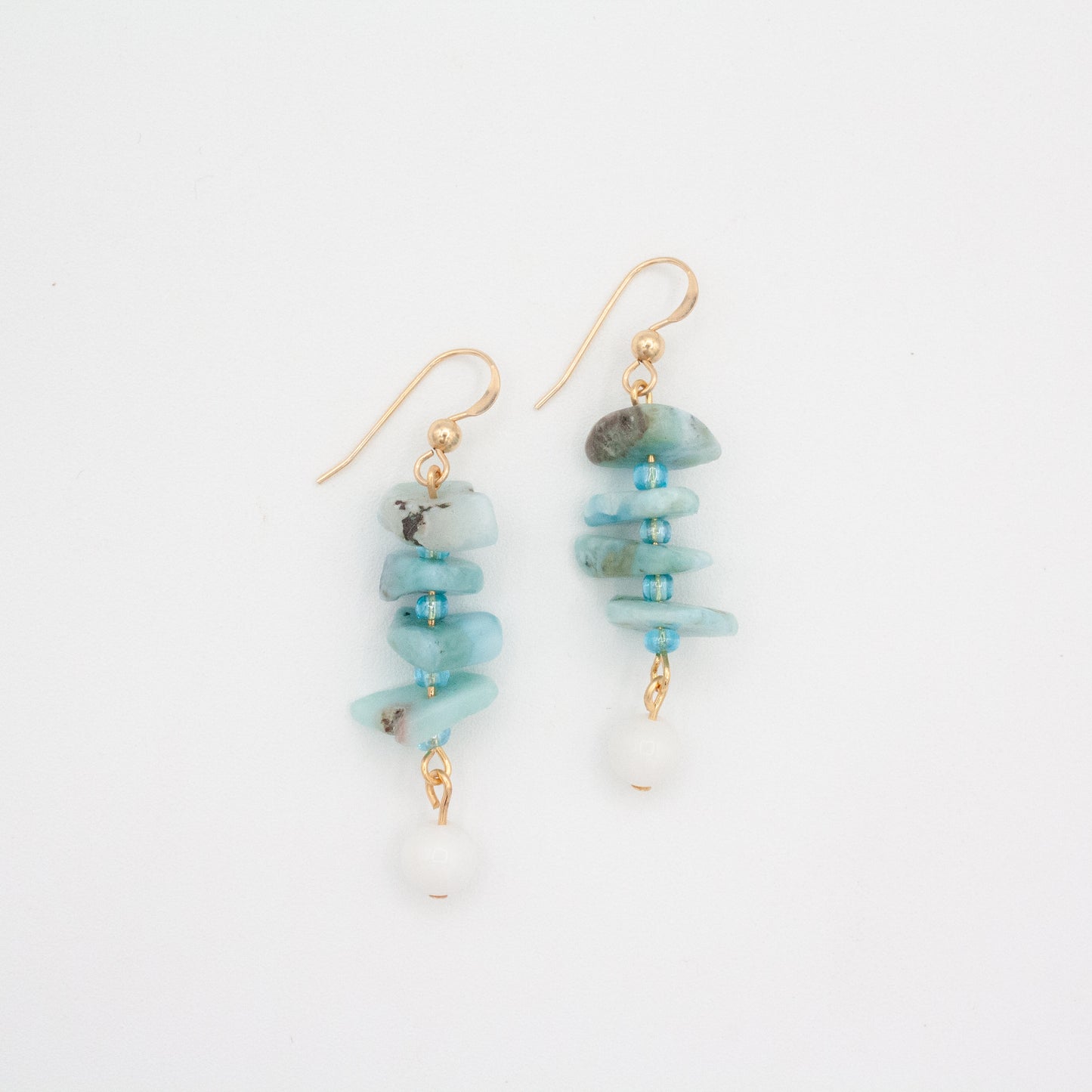 Chalk Sound Larimar Earrings :: 14k Gold Filled