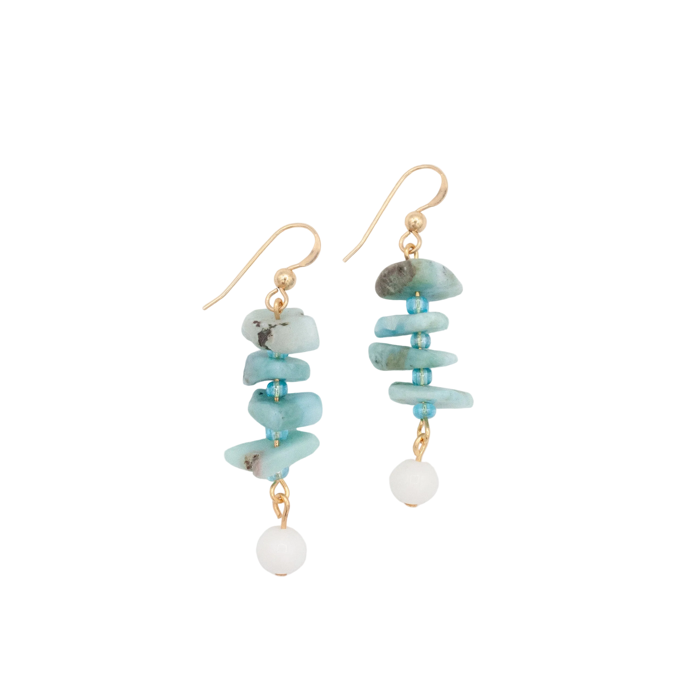 Chalk Sound Larimar Earrings :: 14k Gold Filled