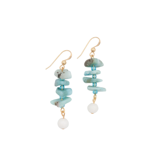 Chalk Sound Larimar Earrings :: 14k Gold Filled