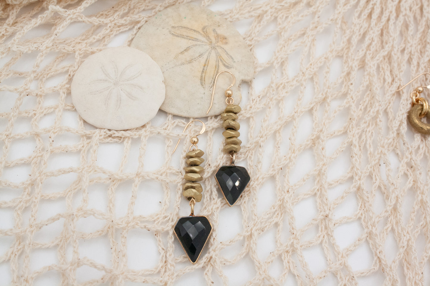 Onyx Diamondback Earrings :: 14k Gold Filled