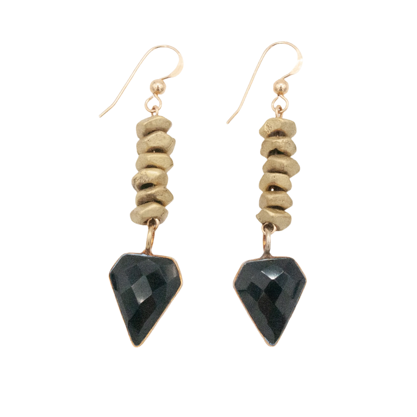 Onyx Diamondback Earrings :: 14k Gold Filled