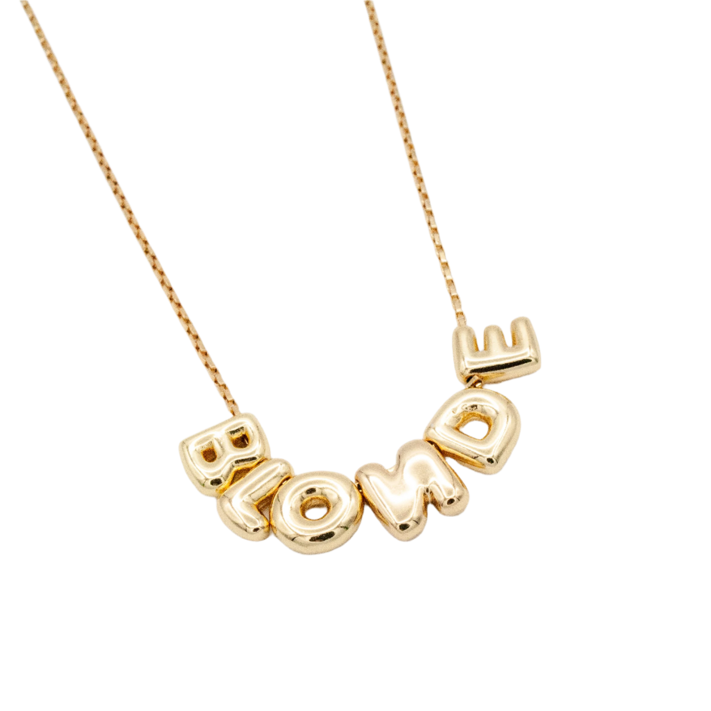 BLONDE Bubble Letter Necklace