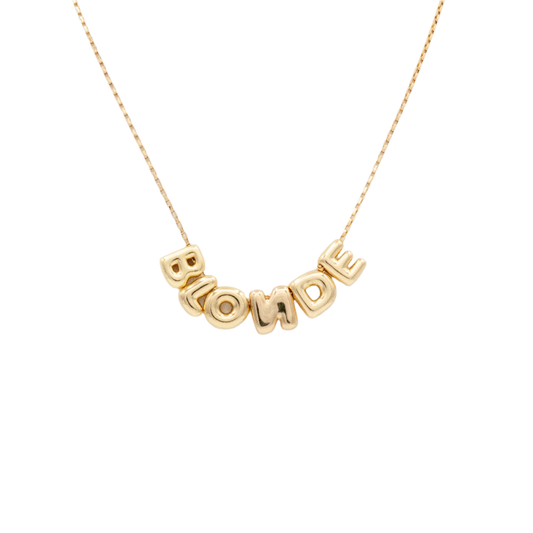 BLONDE Bubble Letter Necklace