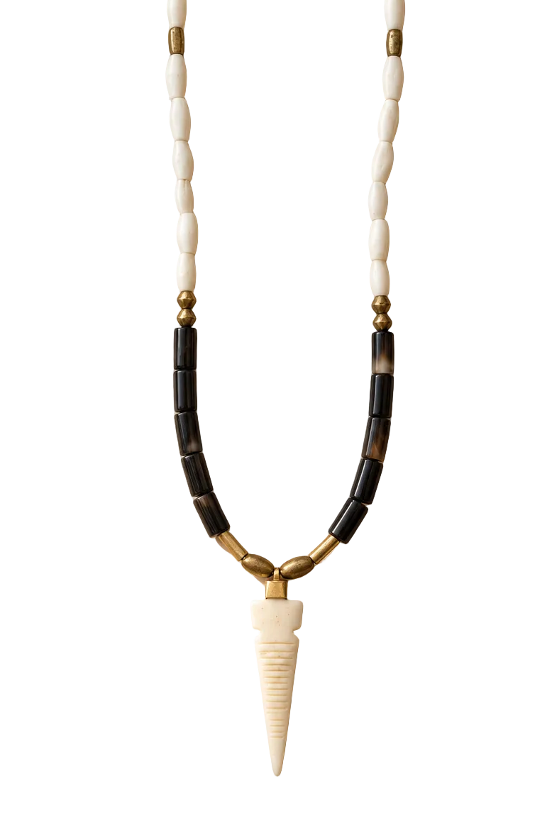 Black Agate + Bone Vahira Necklace