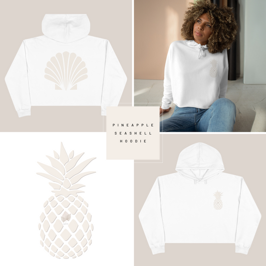 Pineapple Seashell Crop Hoodie