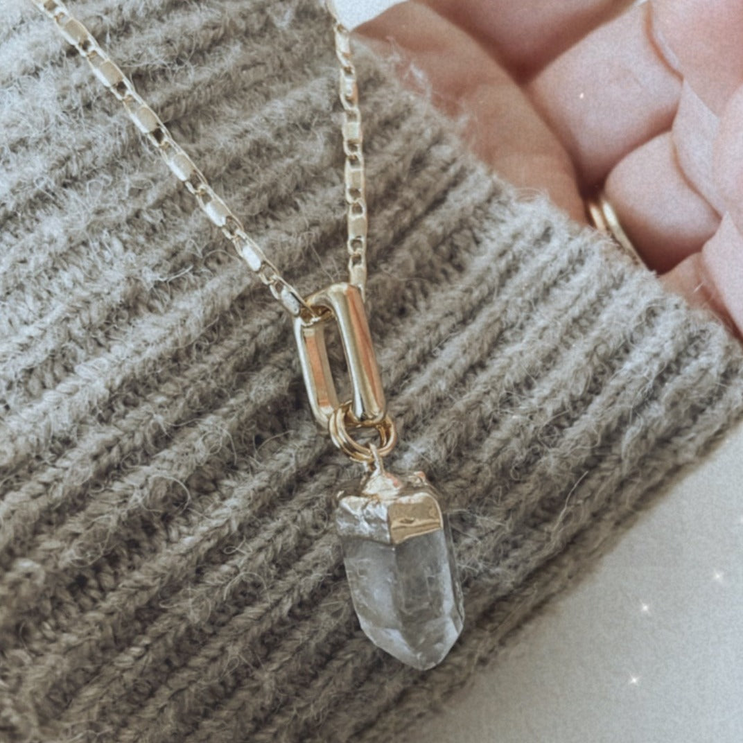 LQ Crystal Quartz Necklace :: 24k Gold Filled