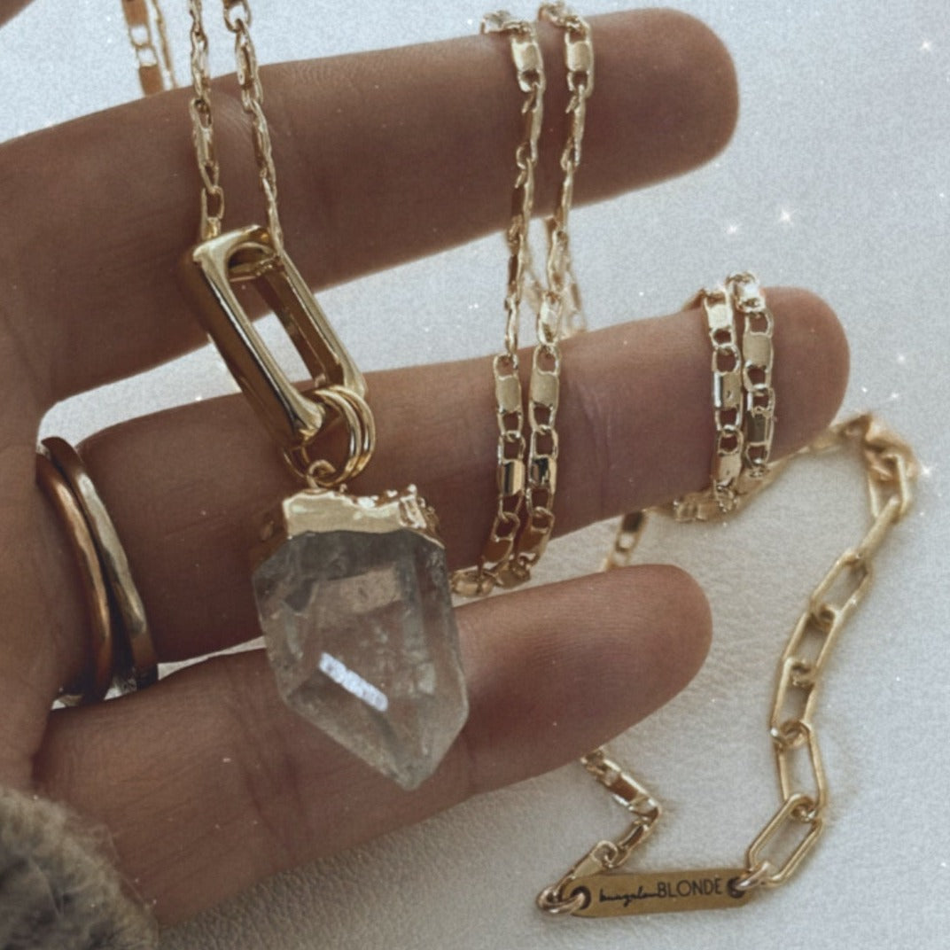 LQ Crystal Quartz Necklace :: 24k Gold Filled