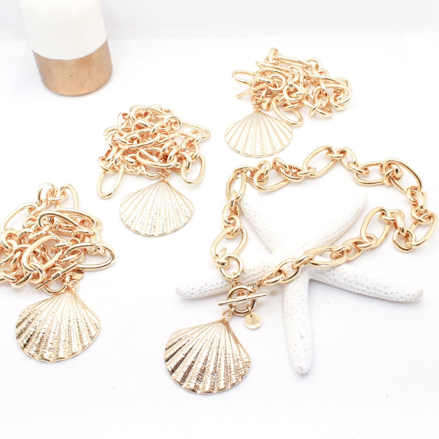 Bombshell Seashell Statement Necklace