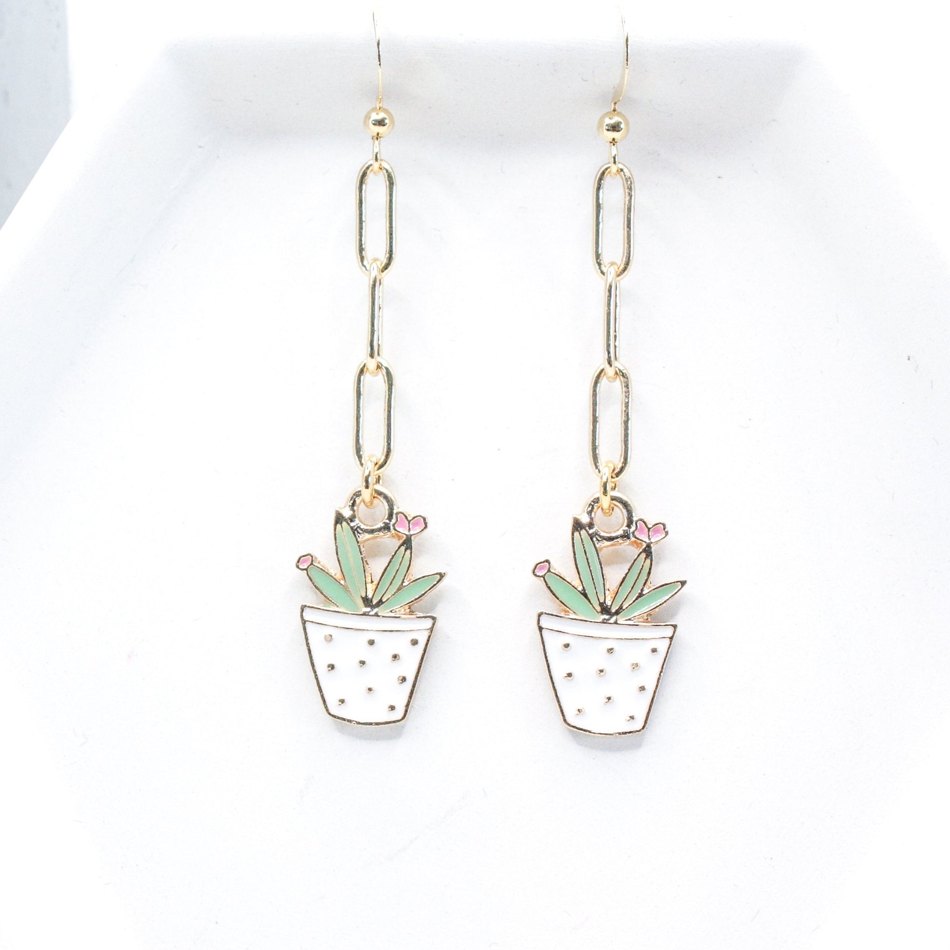 succulent earrings Coastal Potted Succulent Earrings – bungalowBlonde