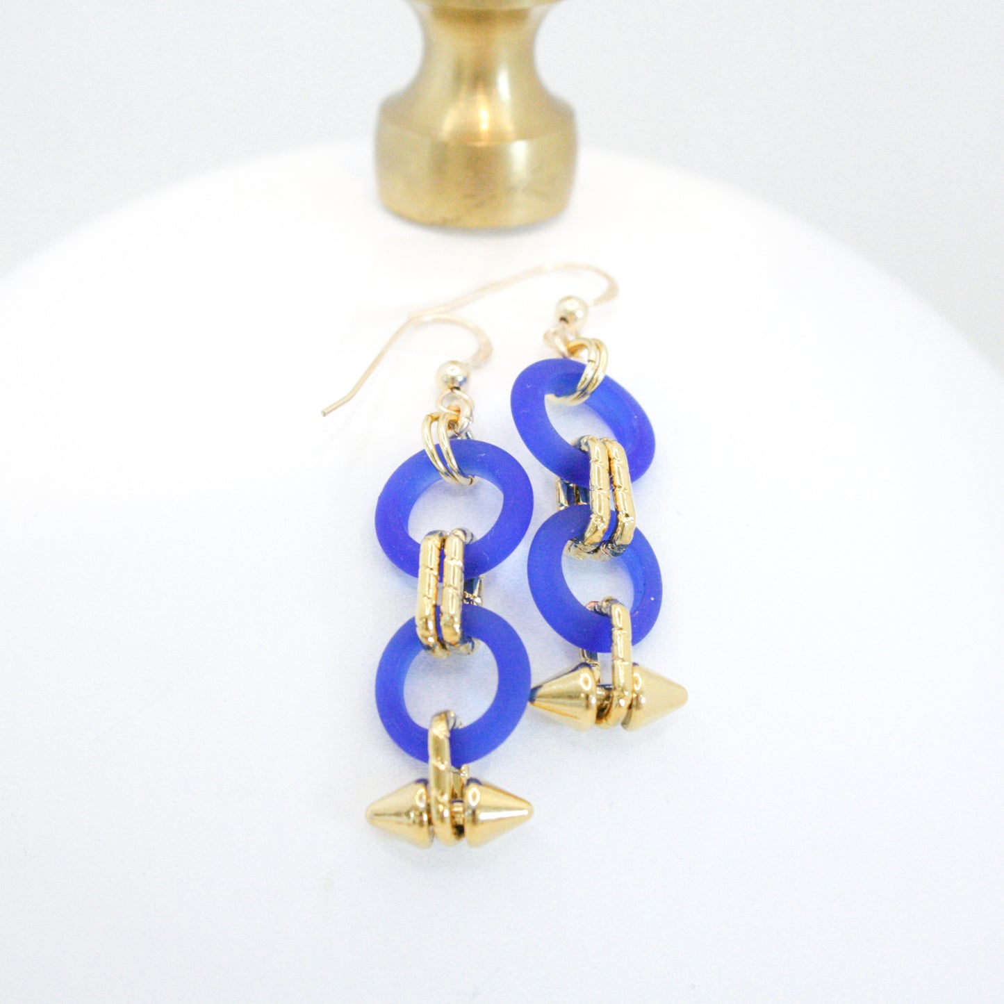 Caldera Glass & Spike Earrings :: 24k Gold Filled