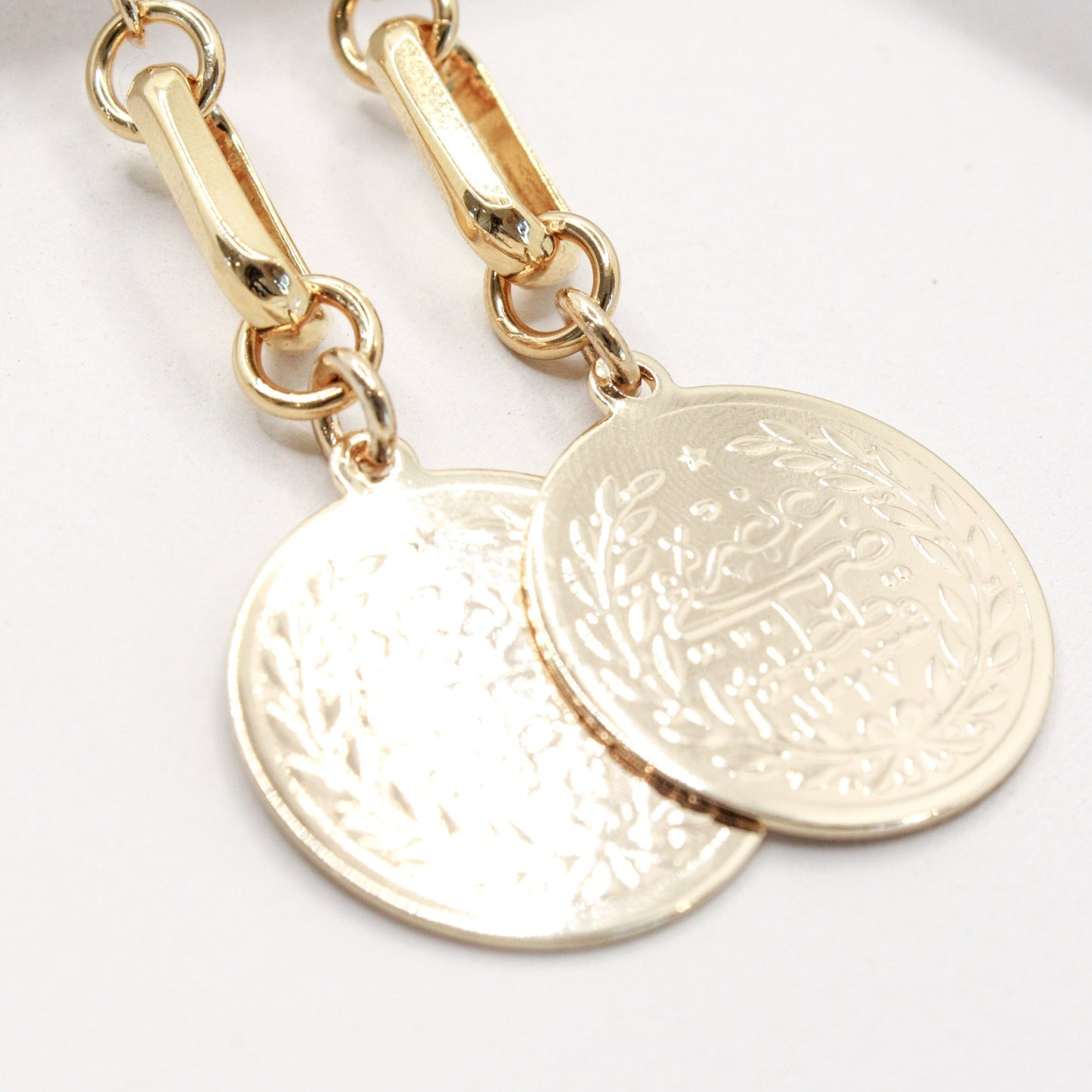 Medallion Gold Coin Earrings