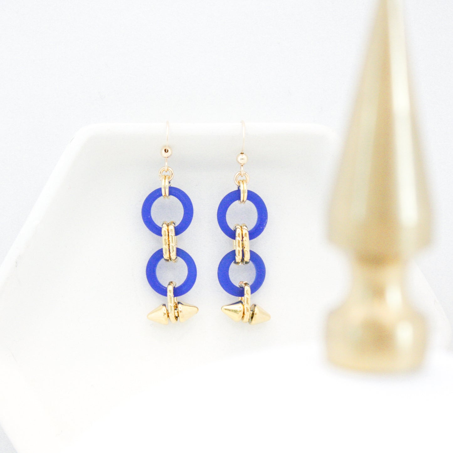 Caldera Glass & Spike Earrings :: 24k Gold Filled