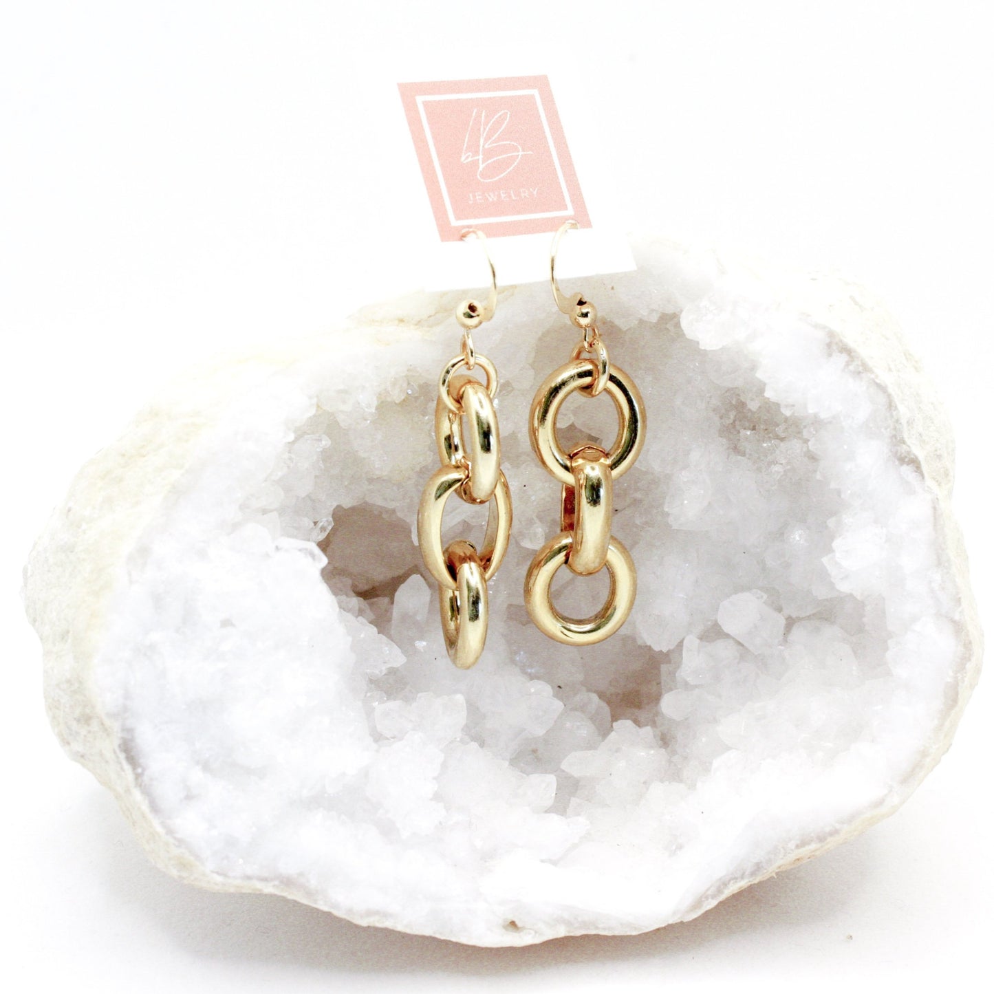 Brazi Simple Gold Link Earrings