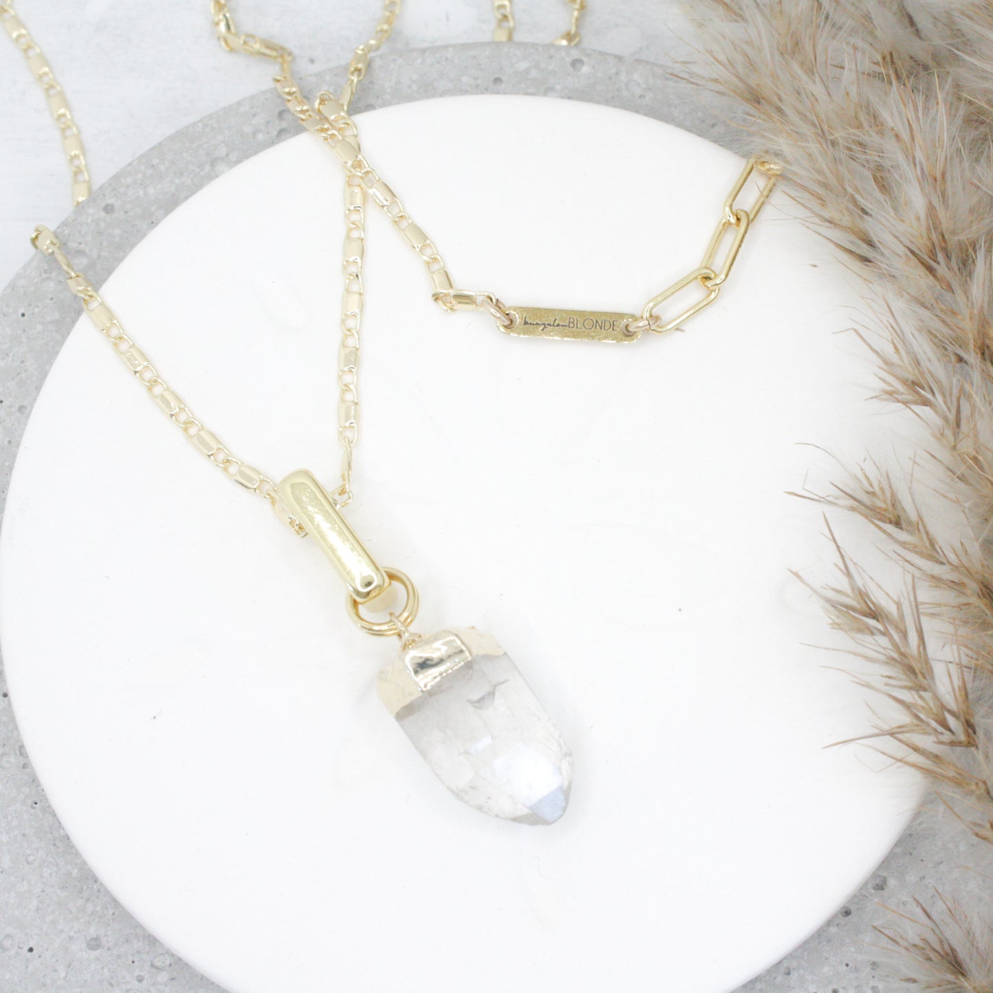 LQ Crystal Quartz Necklace :: 24k Gold Filled