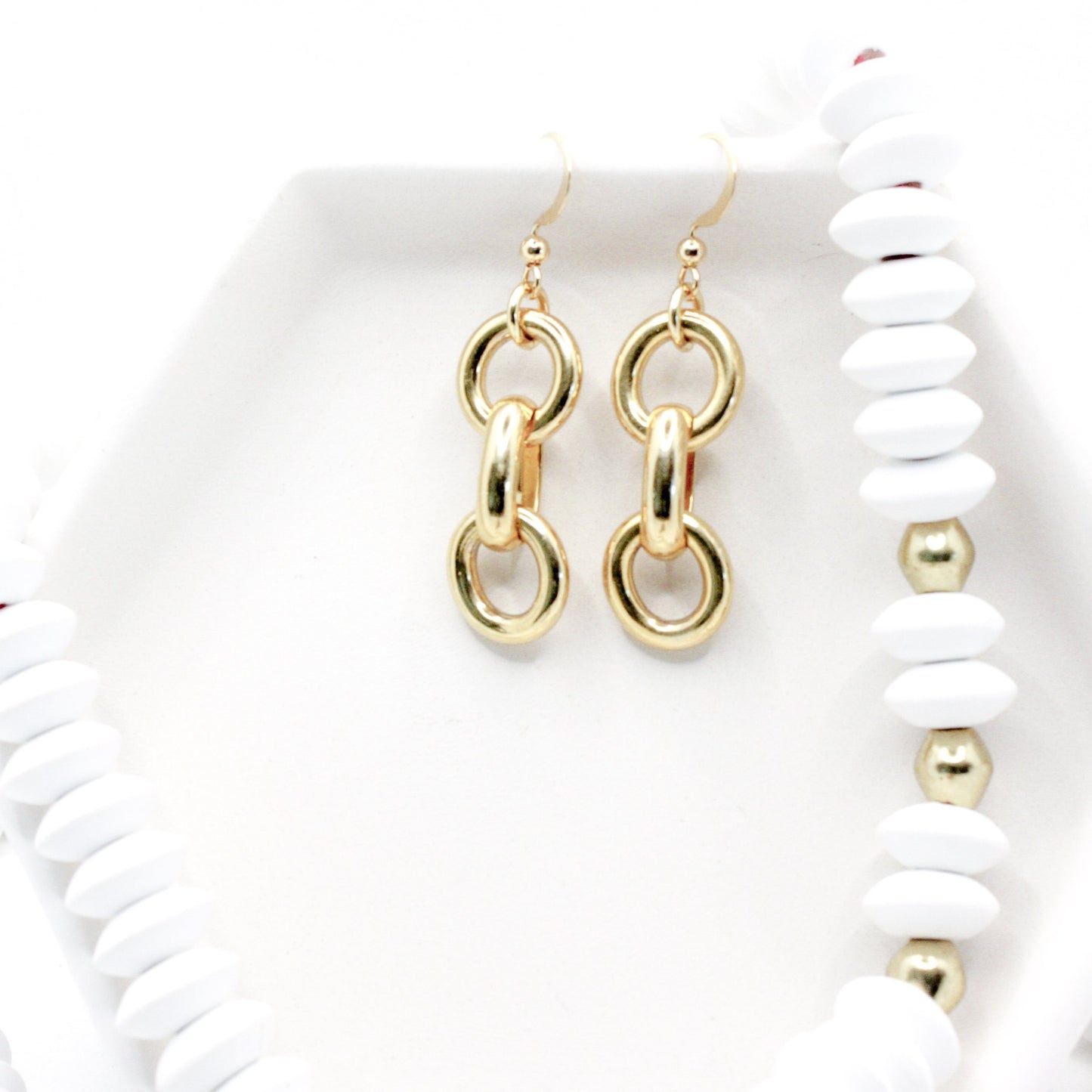 Brazi Simple Gold Link Earrings
