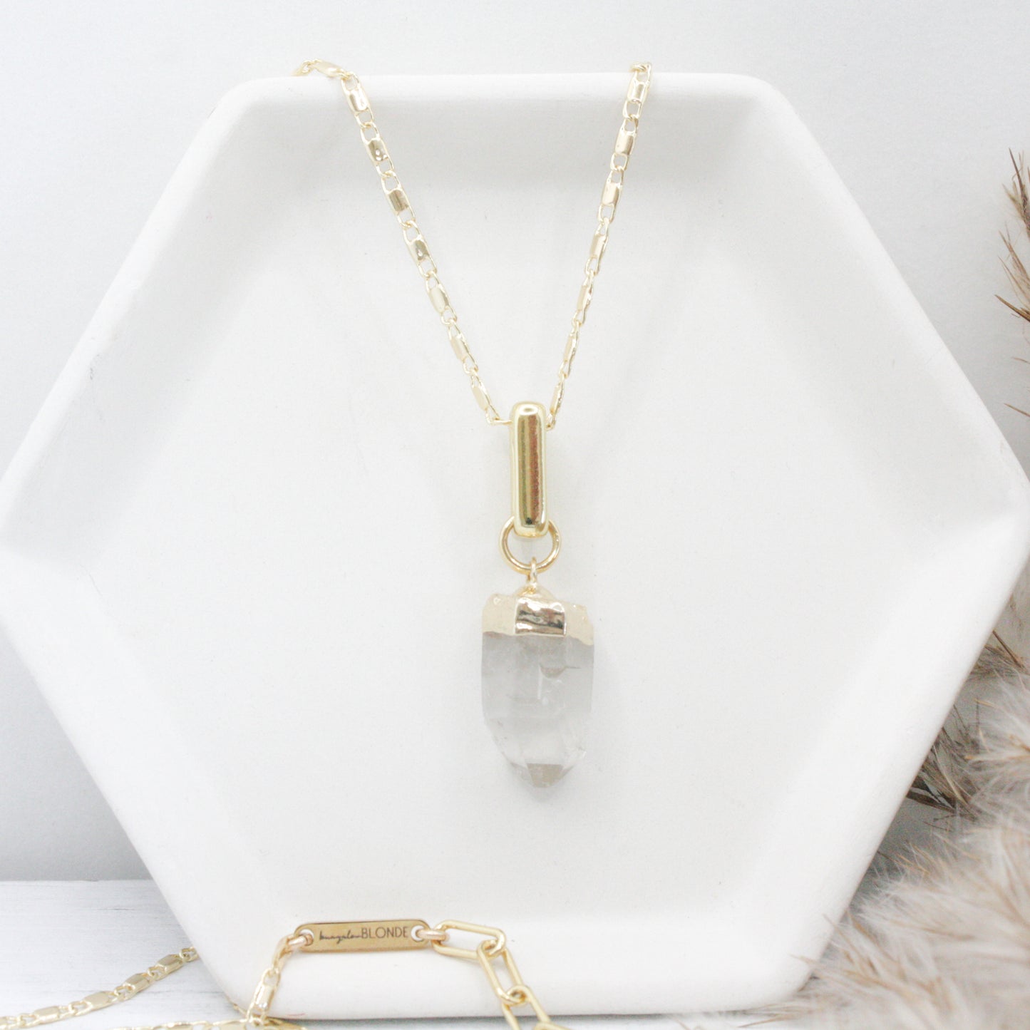 LQ Crystal Quartz Necklace :: 24k Gold Filled