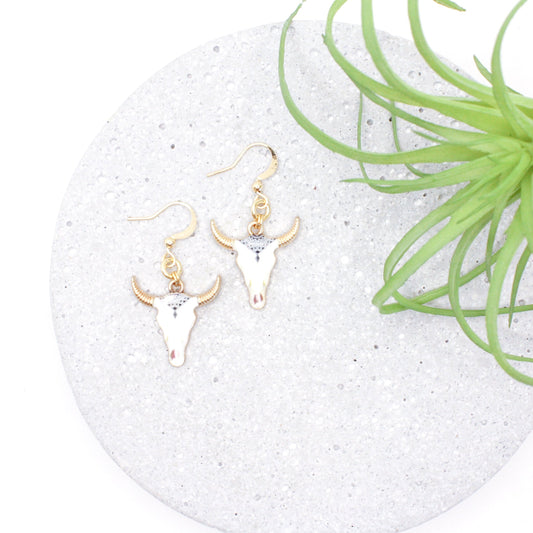 Steer Head Earrings :: Aztec