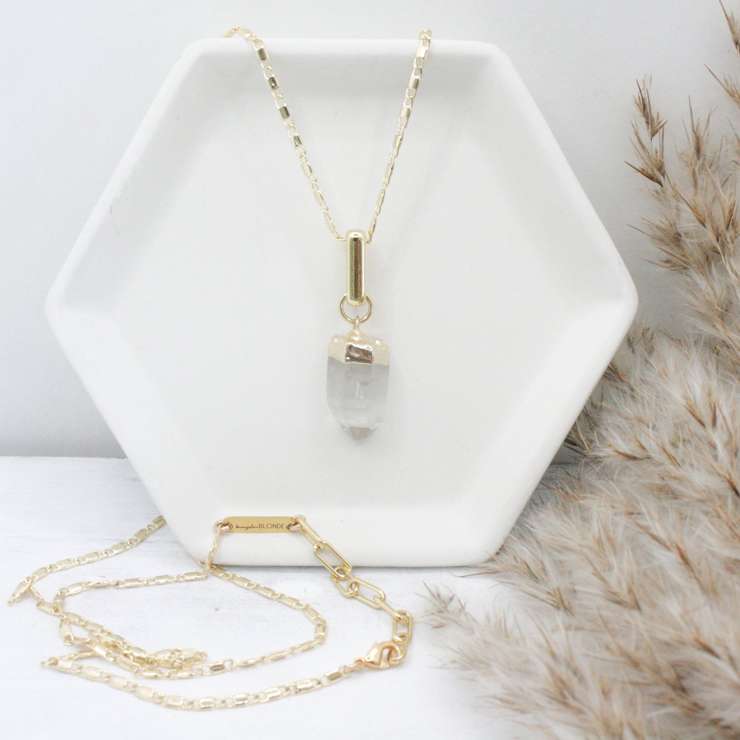 LQ Crystal Quartz Necklace :: 24k Gold Filled