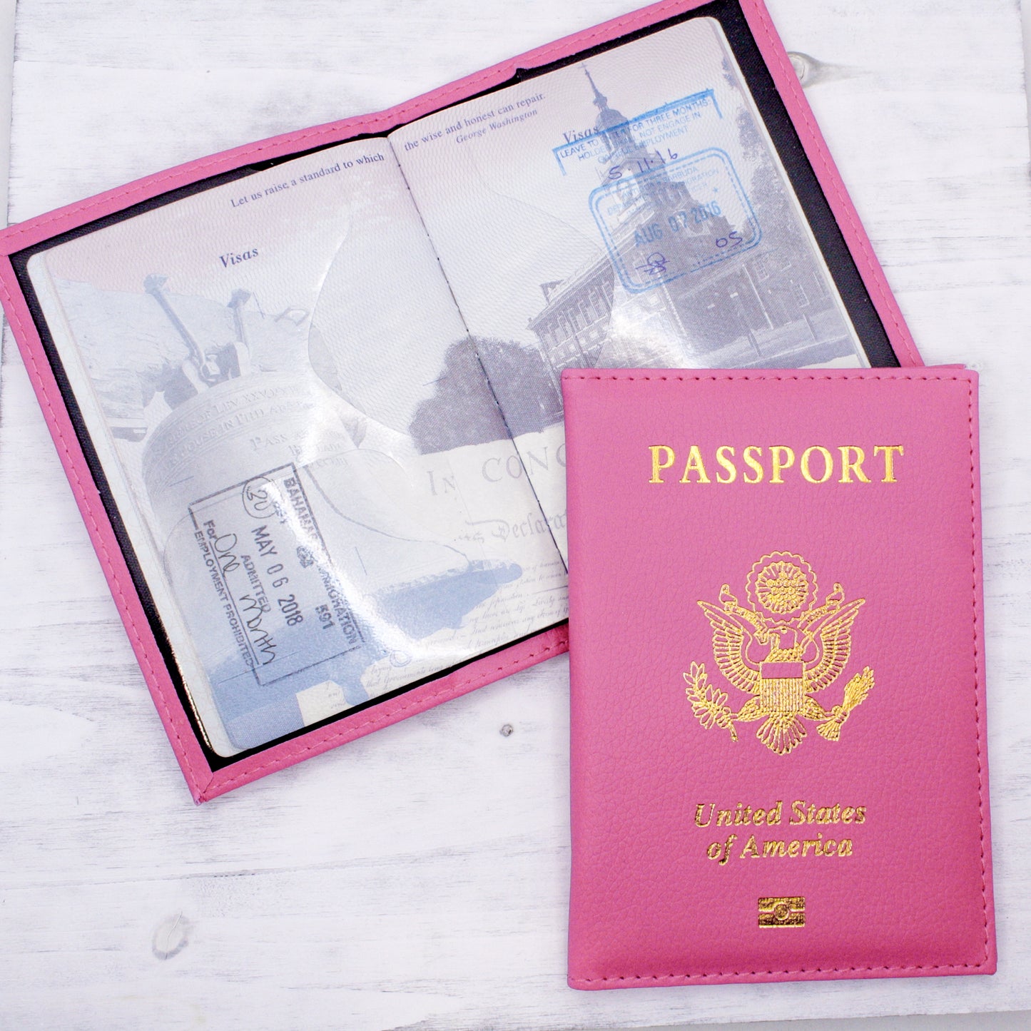 First Class Pink Passport Cover