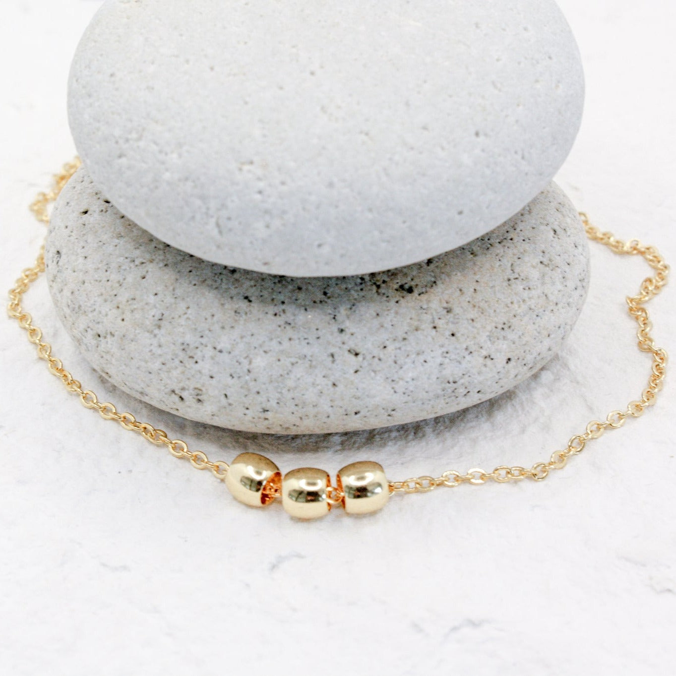 Bases Loaded Gold Beaded Necklace