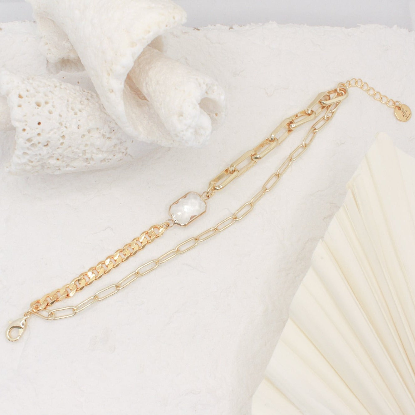 Amelia Paperclip Chain Wrap Bracelet :: Clear As Day