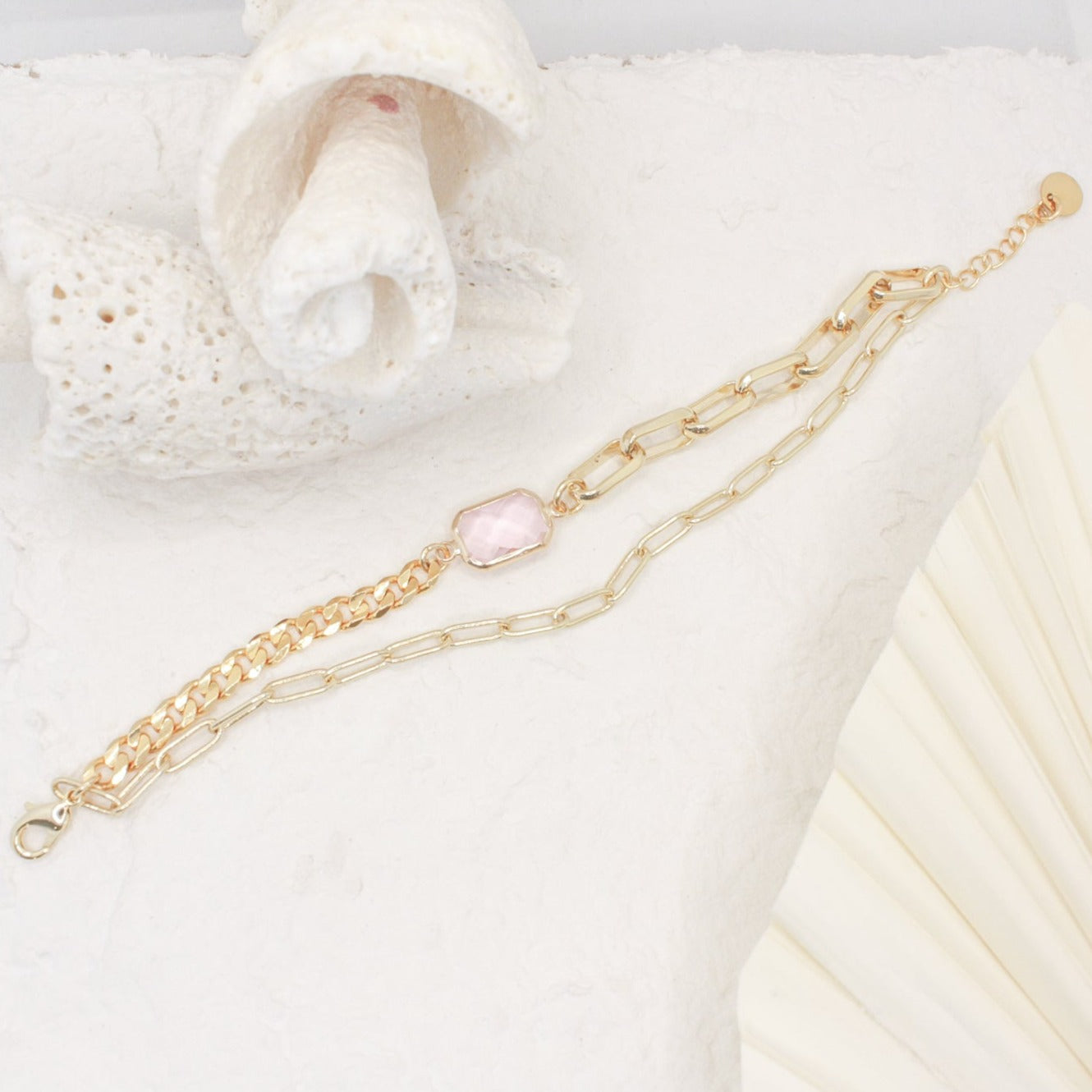Amelia Paperclip Chain Wrap Bracelet :: Hey Preppy! Pink